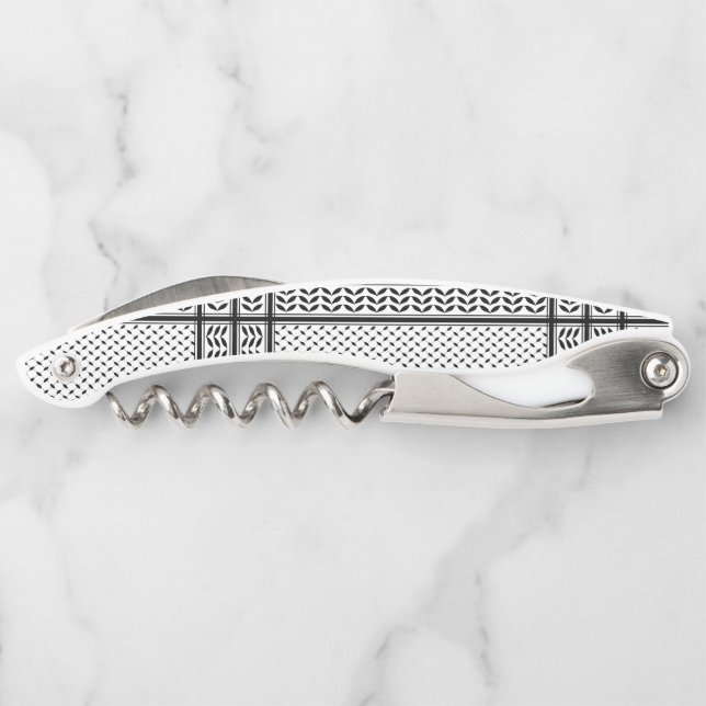 Keffiyeh-Symbol des palästinensischen Widerstandsm Kellnermesser (Rückseite)