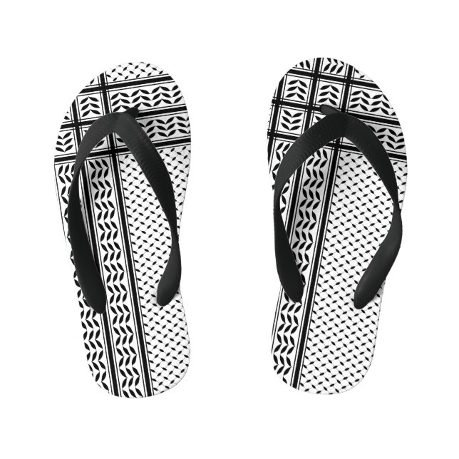 Keffiyeh-Symbol des palästinensischen Widerstandsm Kinderbadesandalen (Fußbett)