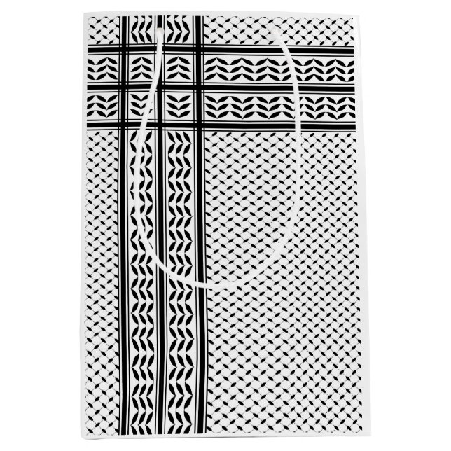 Keffiyeh-Symbol des palästinensischen Widerstandsm Mittlere Geschenktüte (Vorderseite)