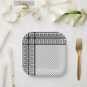 Keffiyeh-Symbol des palästinensischen Widerstandsm Pappteller