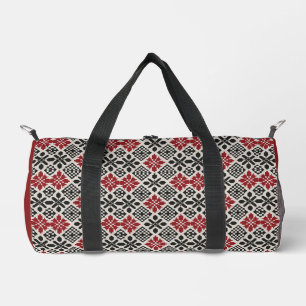Keffiyek Muster Duffle Bag - Red Schwarz-weiß