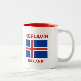 Keflavik, Code-Tasse Island-Flughafen-KEF Zweifarbige Tasse