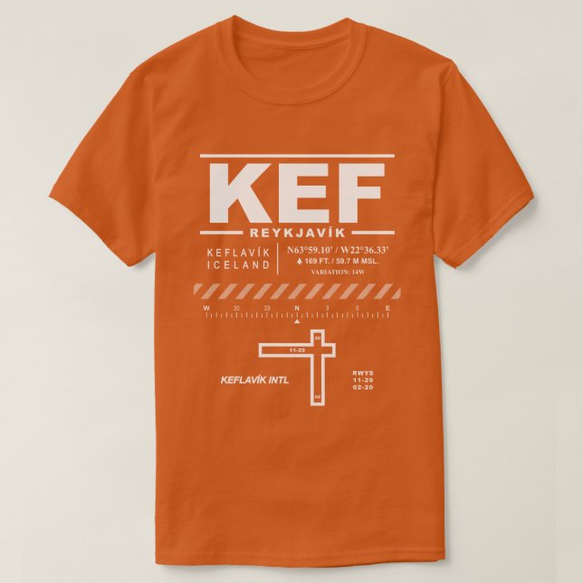 Keflavík International Airport KEF T - Shirt (Design vorne)