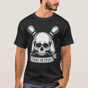 Kegel-Pins-Skelett-Halloween-Kostüm Kegler Bowling T-Shirt