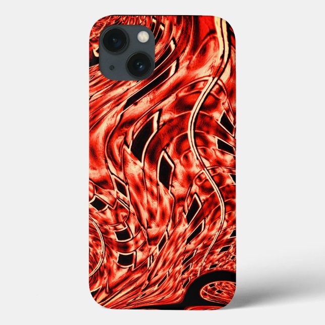 Kegelförmige Quadrate, die von Rot bis Koralle ges Case-Mate iPhone Hülle (Rückseite)