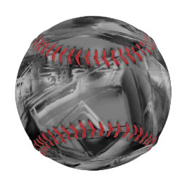 Kegelförmige Quadrate, schwarz-graue Pinselstriche Baseball