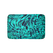 Kegelförmige Quadrate spiegeln sich im Cyan-Image