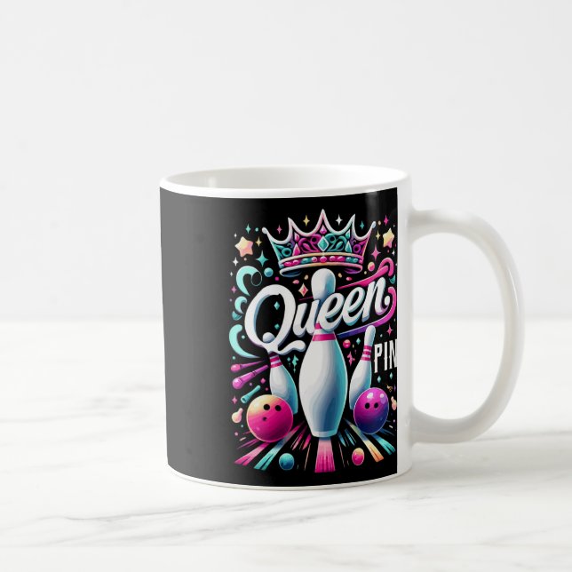 Kegelkönigin-Shirt Bowler Bowlingliga für Bowling  Kaffeetasse (Rechts)