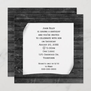 Kegelpapier aus schwarzem Holz Einladung