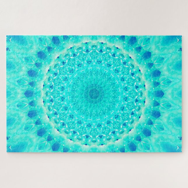 Kehle Chakra | Mandala-Kunst Puzzle (Horizontal)