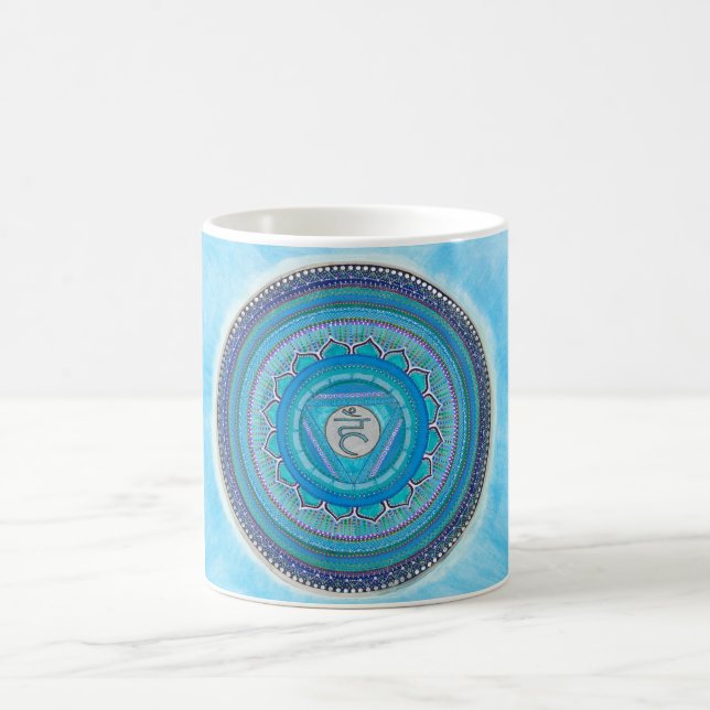 Kehle Chakra Mandala-Tasse Kaffeetasse (Mittel)
