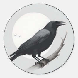 Kehle mit dem Mond Runder Aufkleber