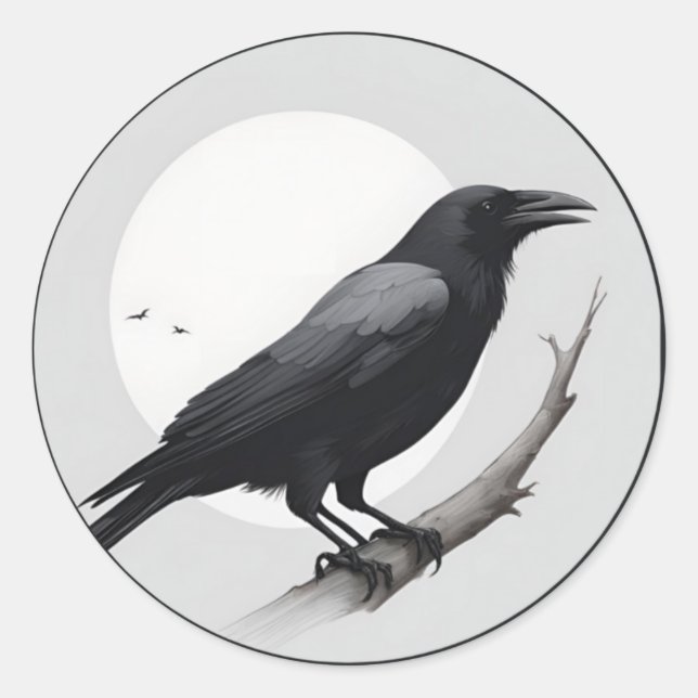 Kehle mit dem Mond Runder Aufkleber (Vorderseite)