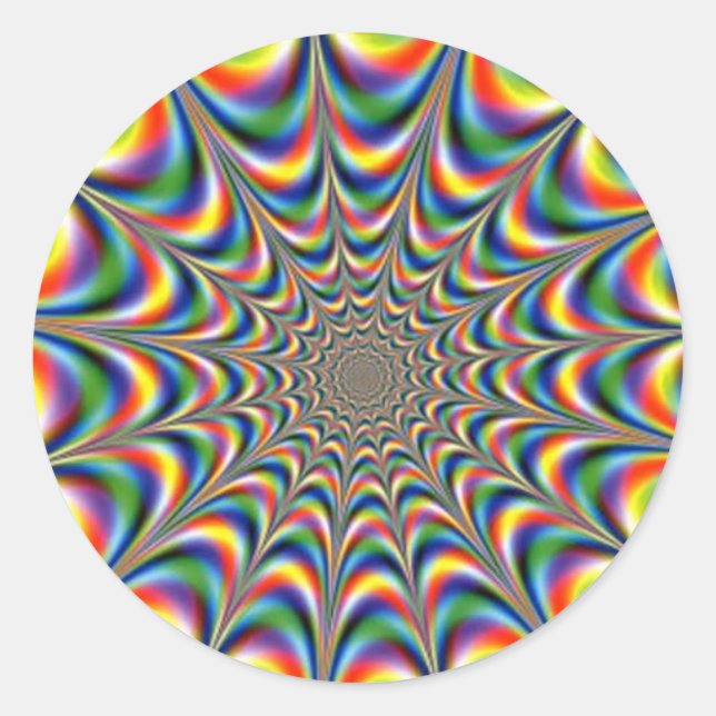 Kehlkopf-Fraktal-optische Täuschung Runder Aufkleber (Vorderseite)