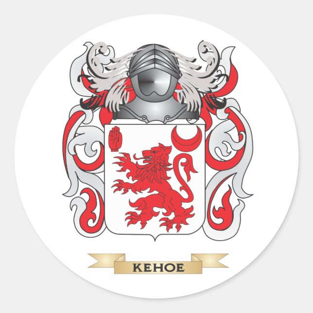 Kehoe-Wappen (Familienwappen) Runder Aufkleber (Vorderseite)