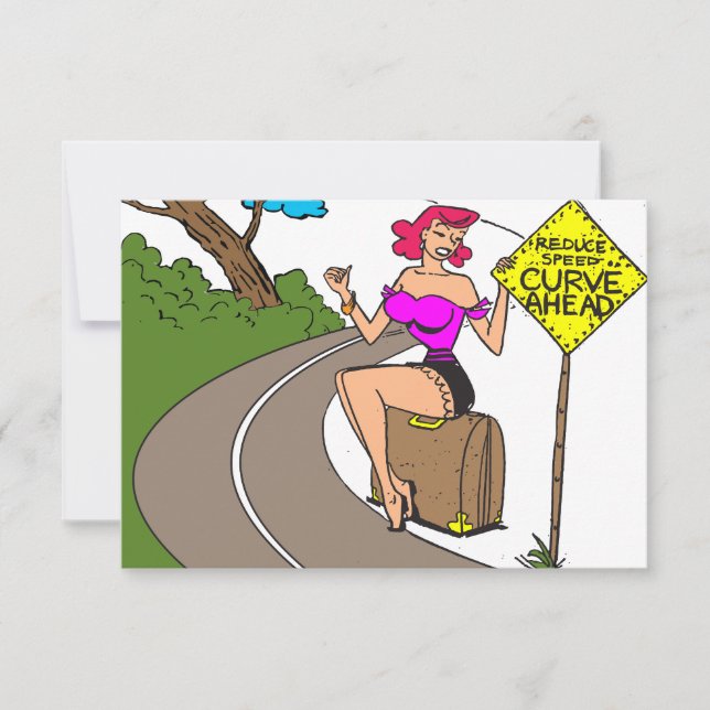 Kehre vorn, Hübsche Frau auf der Straße, sonnig Save The Date (Vorderseite)