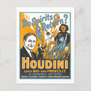 "Kehren Geister zurück? Houdini sagt Nein" Poster Postkarte