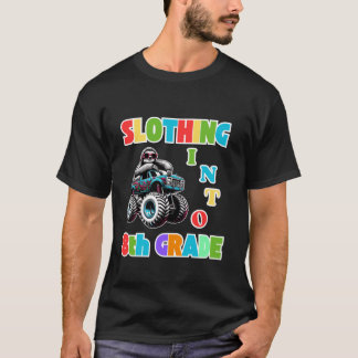 Kehren in den 8. Klasse Sloth Monster Truck Back T T-Shirt