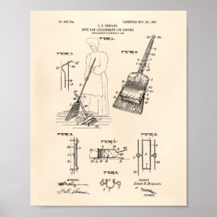Kehrschaufel 1905 Patent Kunst Alte Papierform Poster