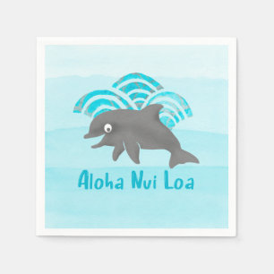 Keiki Watercolor Dolphin Wave Engineer Serviette