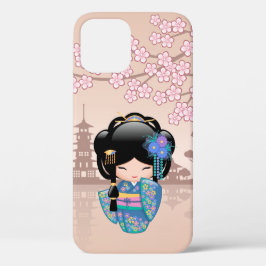 Keiko Kokeshi Doll - Blue Kimono Geisha Girl Case-Mate iPhone Hülle