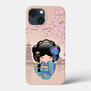 Keiko Kokeshi Doll - Blue Kimono Geisha Girl Case-Mate iPhone Hülle
