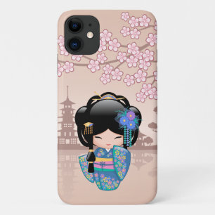 Keiko Kokeshi Doll - Blue Kimono Geisha Girl Case-Mate iPhone Hülle