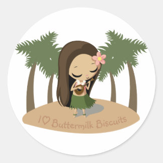 Keilana the Hula Girl Runder Aufkleber