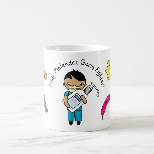 Keimkämpfer Niedlich Kurze Schwarze Haare Personal Kaffeetasse (Mittel)