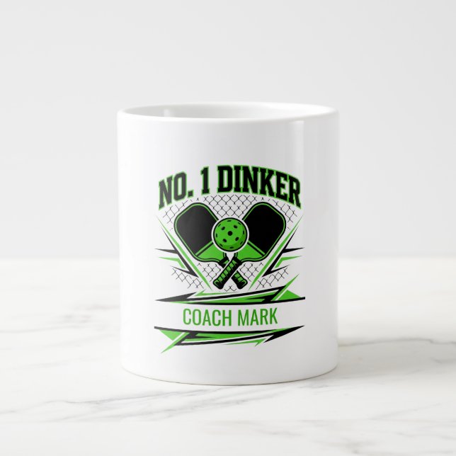 Kein 1 Dinker Pickleball-Trainer Benutzerdefiniert Jumbo-Tasse (Vorderseite)