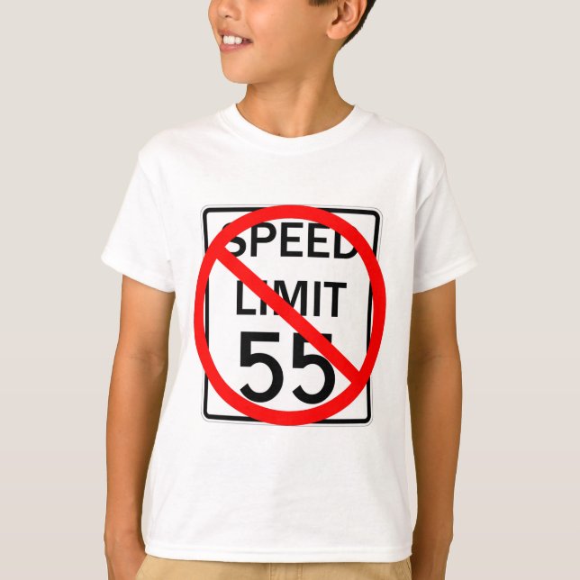 Kein 55 MPH-Höchstgeschwindigkeits-Zeichen T-Shirt (Vorderseite)