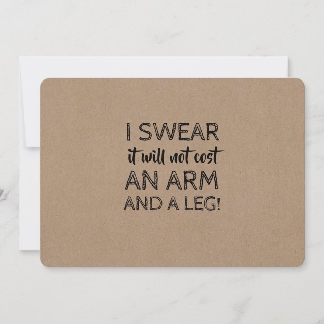 Kein Arm und Leder Kosten Funny Bridesmaid Vorschl Einladung (Vorderseite)