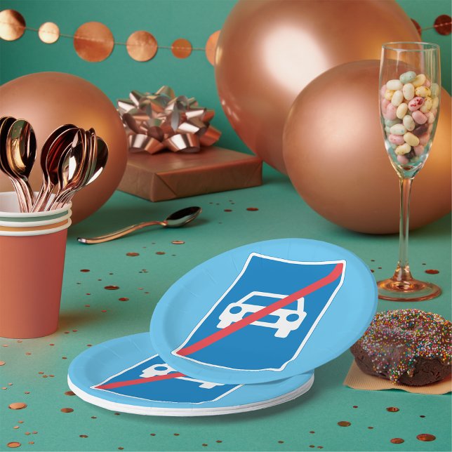 Kein Auto-Zeichen Pappteller (Von Creator hochgeladen)