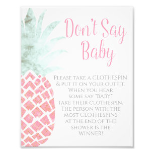 Kein Baby Ananas Tropical Baby Duschzeichen Fotodruck