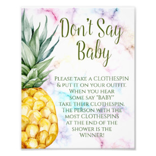 Kein Baby Ananas Tropical Baby Duschzeichen Fotodruck