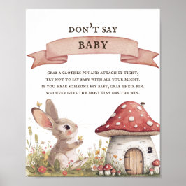 Kein Baby Bunny Baby Shower Poster
