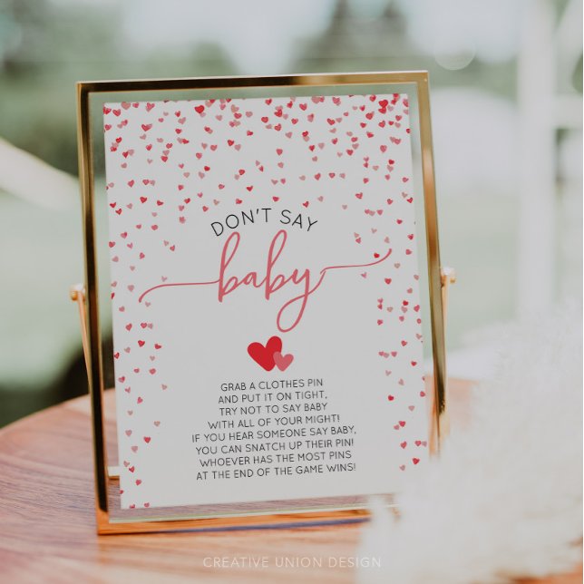 Kein Baby Game Baby Dusche Schild Digital Print (little sweetheart baby shower)