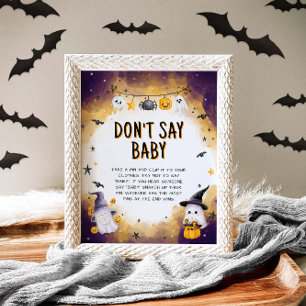 Kein Baby Halloween Baby Shower-Spielzeichen Poster