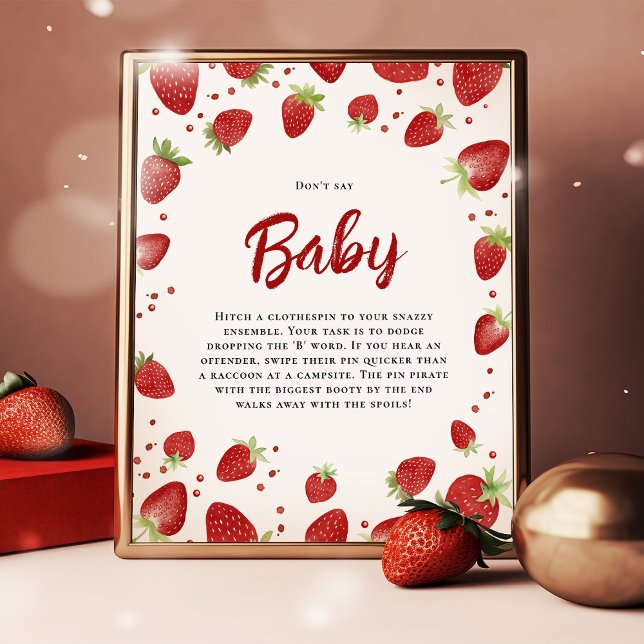 Kein Baby Strawberry Baby Duschzeichen Poster (Von Creator hochgeladen)