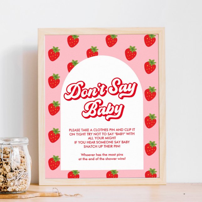 Kein Baby Strawberry Baby Shower Game Poster (Von Creator hochgeladen)