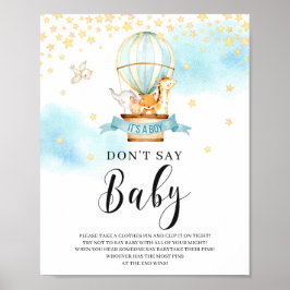 Kein Babyspiel Schild Heißluftballon Tiere