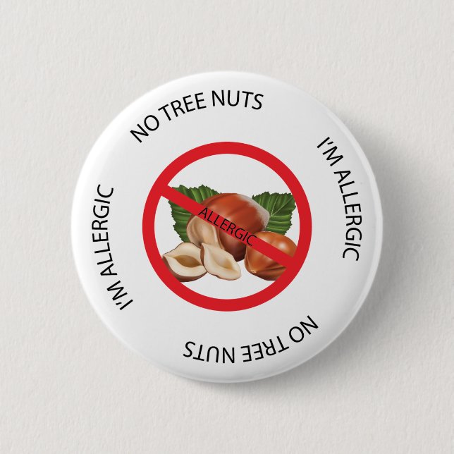 Kein Baum-Nuts Allergie-Alarm-Knopf Button (Vorderseite)