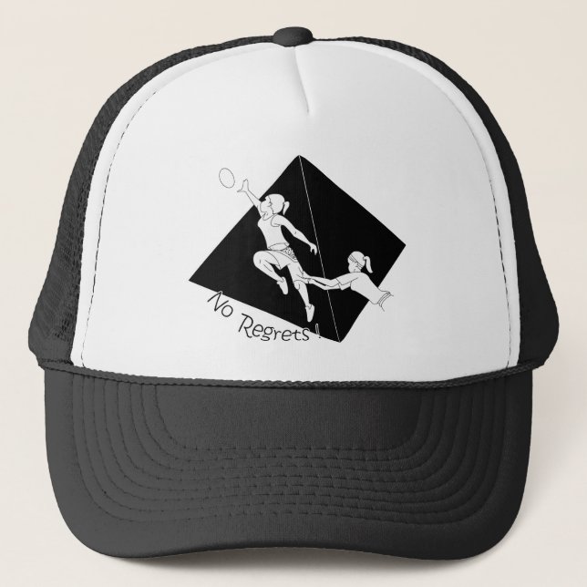 Kein Bedauern-Schwarzes mit Pyramide Truckerkappe (Vorderseite)