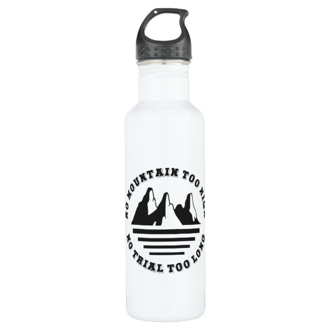 Kein Berg zu hoch, kein Weg zu lang Edelstahlflasche (Vorderseite)
