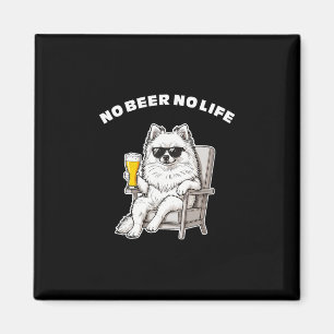 Kein Bier Kein Leben Pomeranian Lustiger Hund Mit Magnet