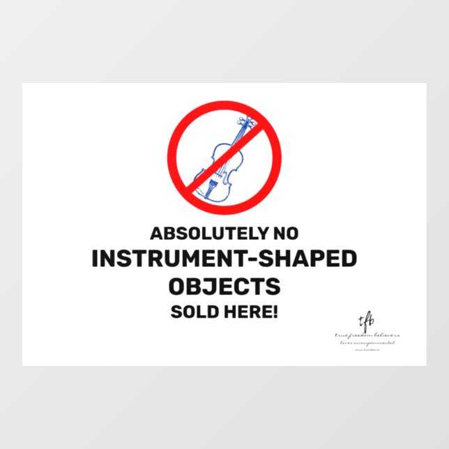 Kein Blue Violins Local Music Store Fensteraufkleber (Blatt)