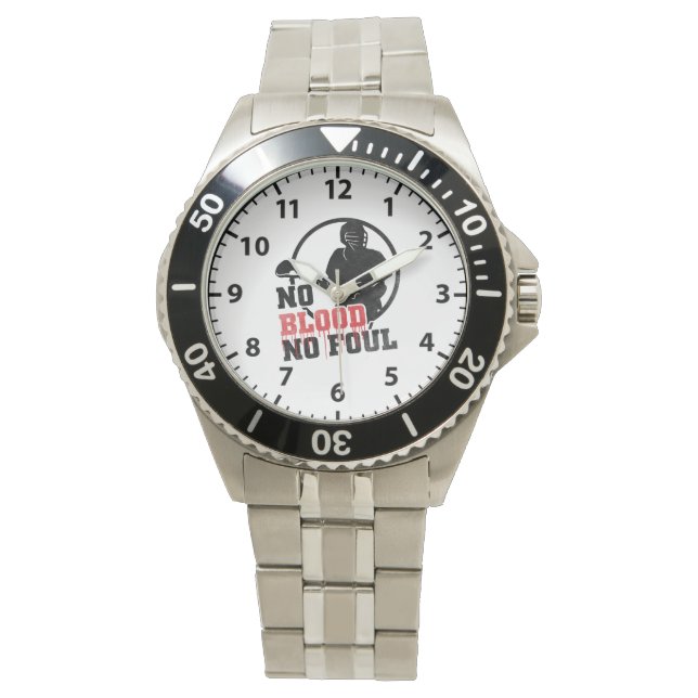 Kein Blut Kein Foul Lacrosse Watch Armbanduhr (Vorderseite)