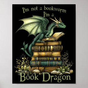 Kein Bücherwurm lustige Fantasy-Liebhaber von Büch Poster