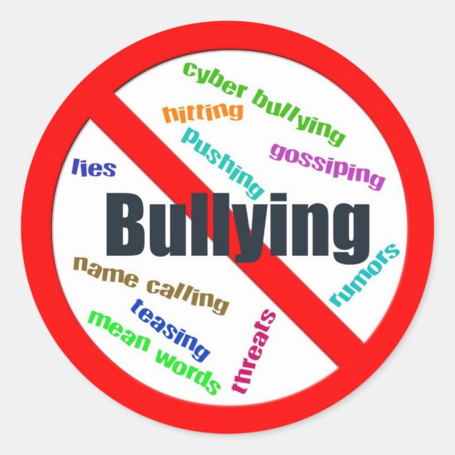 Kein Bullying Sticker (rund) (Vorderseite)