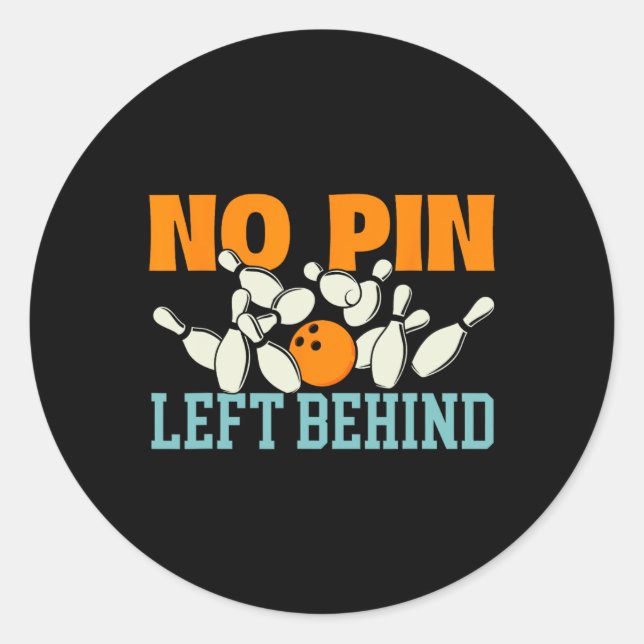 Kein Button Links - Bowling Bowler Runder Aufkleber (Vorderseite)